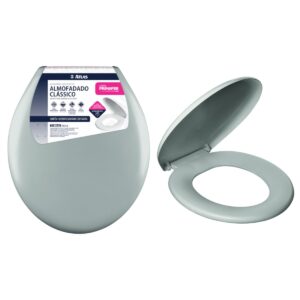 Assento Sanitário Atlas Almofadado Cinza