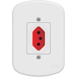 Tomada 2p+T 20a/250 Vermelha Uso Específico Com Placa Blanc 2337 Fame