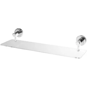 Prateleira Acrílica Cristal Roma Inox Polido Valle Metais